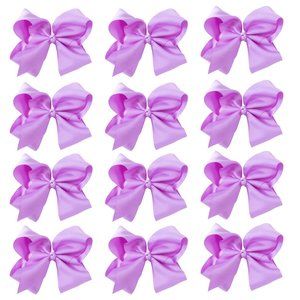 12pc Baby Girls Teens Women Solid 6" Hair Bows